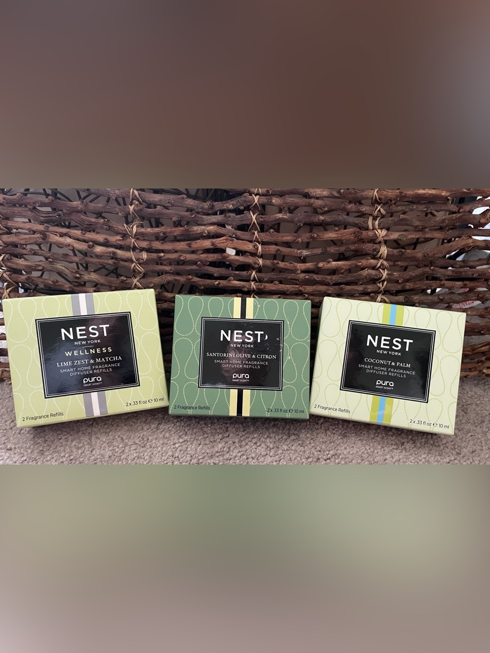 NEST Fragrances Santorini Olive & Citron Coconut Palm Lime & Matcha Refills
